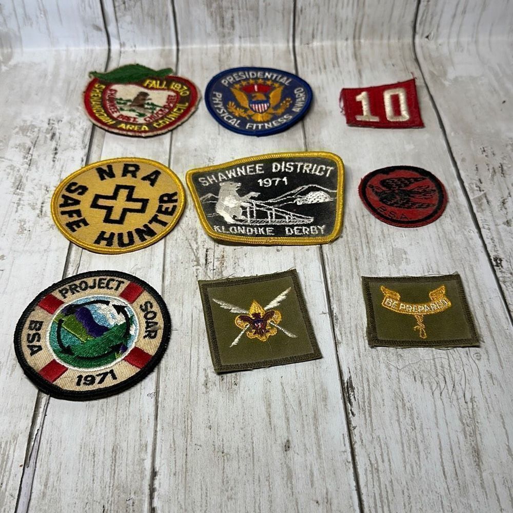 Vintage Patch Lovers Lot of 9 70s Patches Boy‎ Scouts NRA BSA